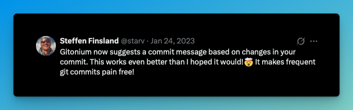 my tweet, announching the auto-commit feature