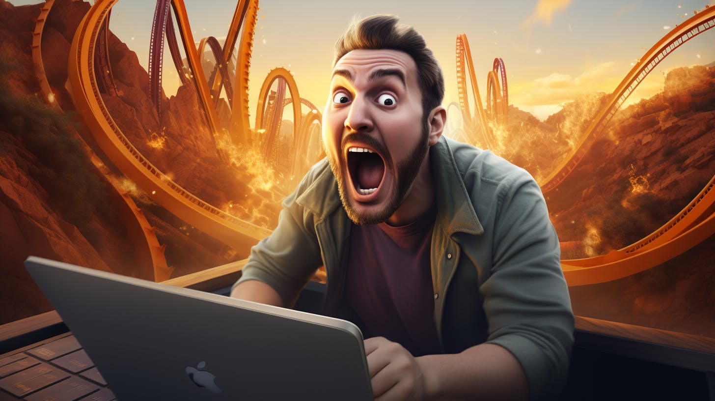 An app developer on a roller coaster